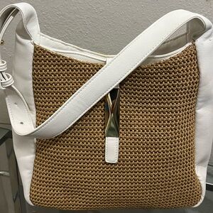 INC International Concepts Tan and White Hobo Bag